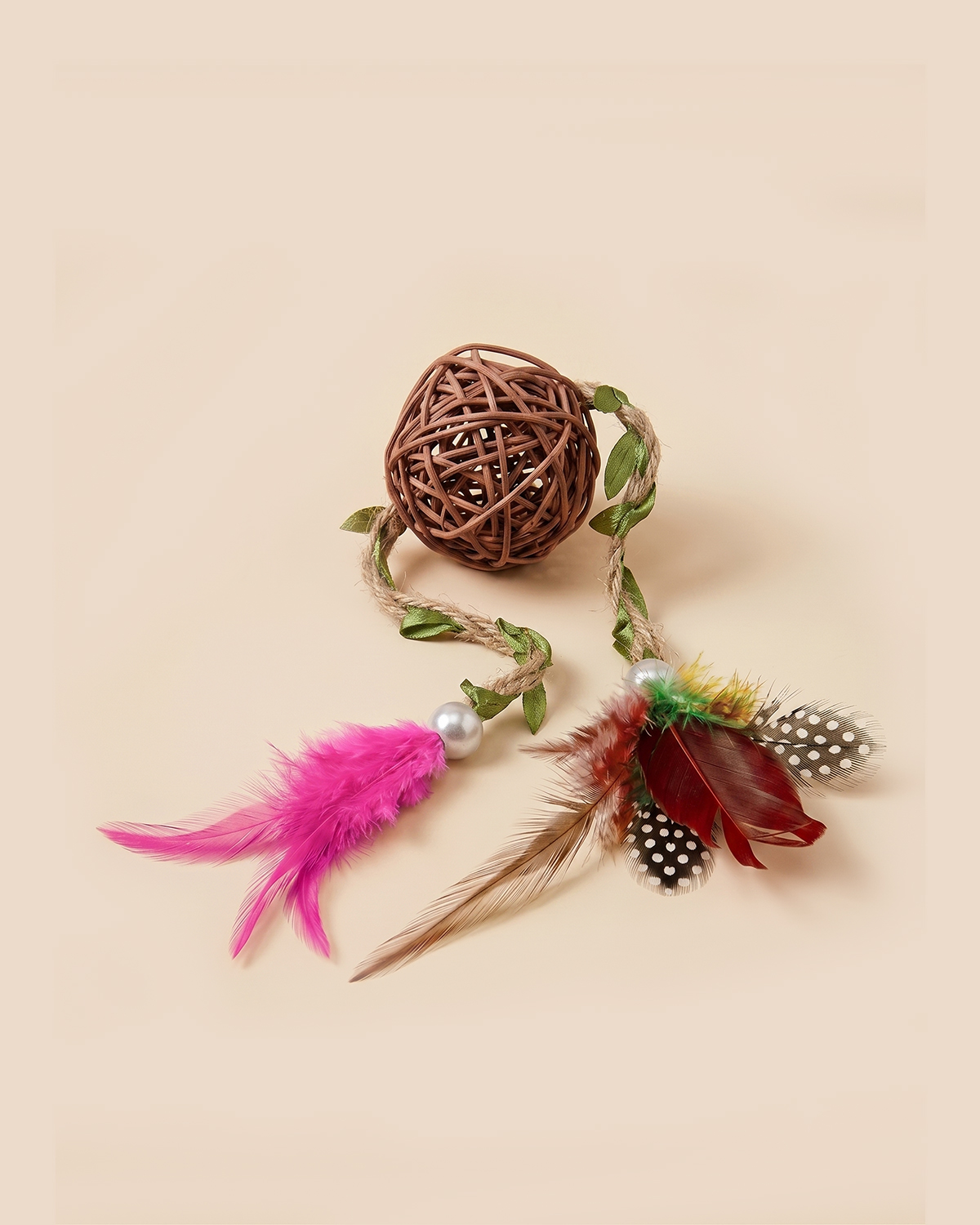 Juguete para gatos dos plumas