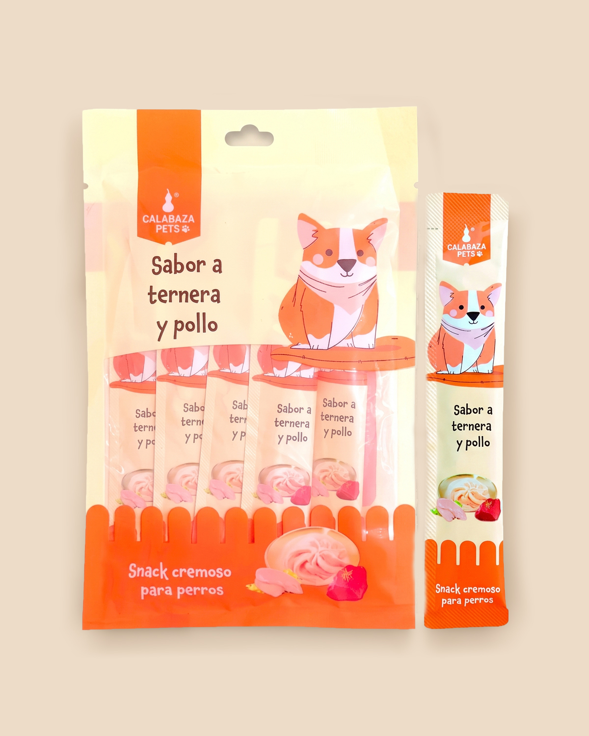 Snack Cremoso Perros Ternera y Pollo Calabaza Pets